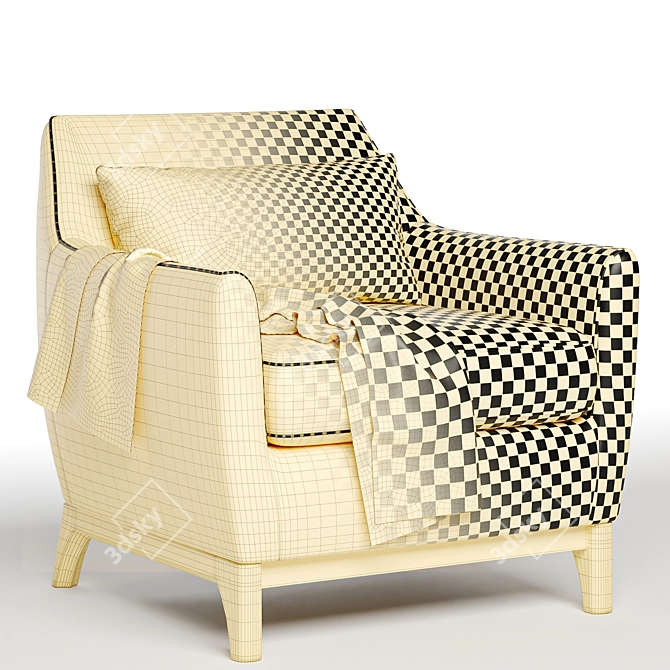 Elegant Harvey Accent Chair 3D model image 6