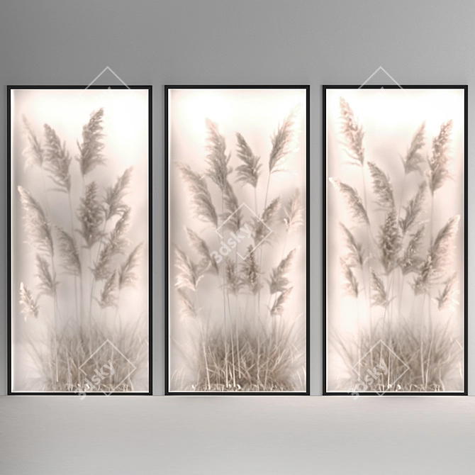 Premium Dry Flower Wall Art 3D model image 2