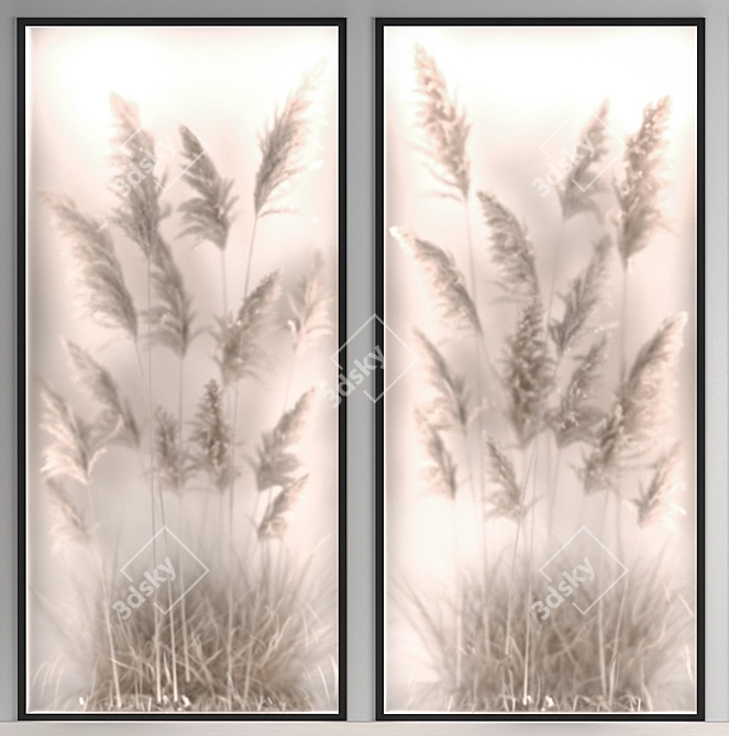 Premium Dry Flower Wall Art 3D model image 3