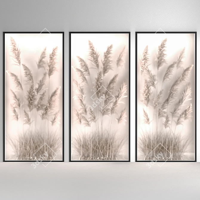 Premium Dry Flower Wall Art 3D model image 4