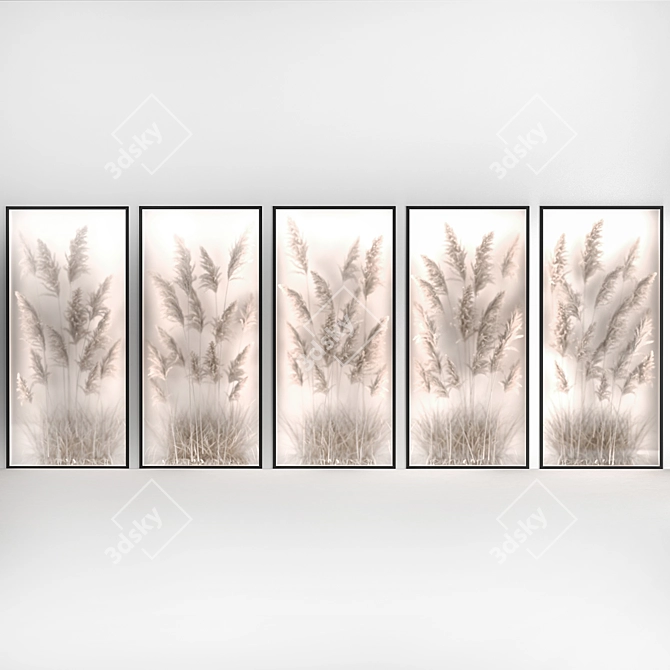Premium Dry Flower Wall Art 3D model image 6