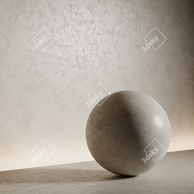 Seamless Decorative Plaster 3D Model 3D model image 1