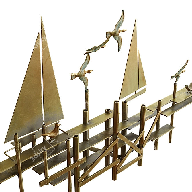 Curtis Jere Sailboats Wall Sculpture 3D model image 2