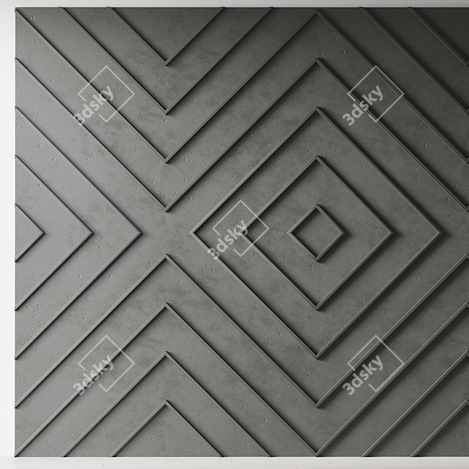 Decorative Relief Wall Panel 3D model image 1