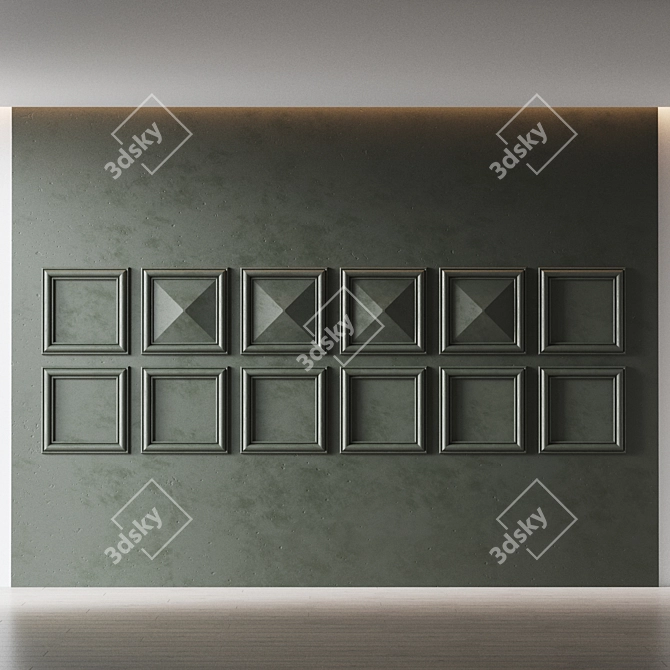 Decorative Relief Wall Panel 3D model image 2