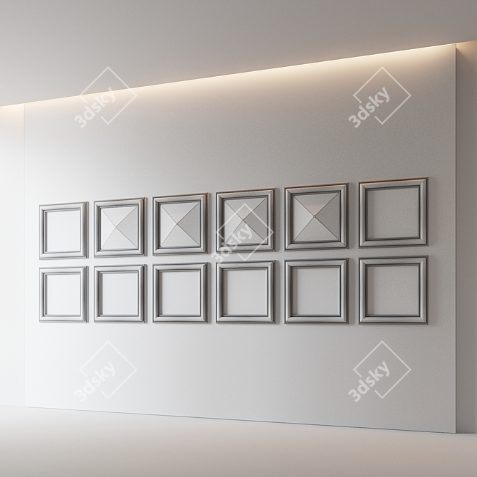 Decorative Relief Wall Panel 3D model image 3