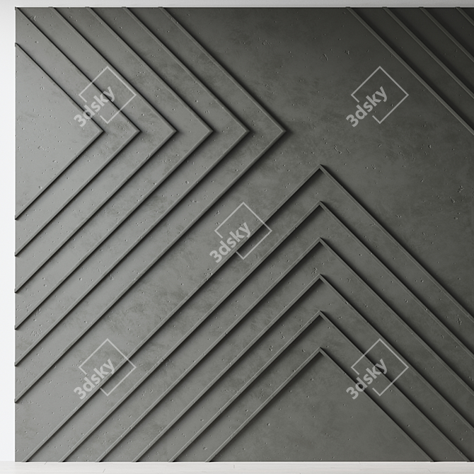 Decorative Relief Wall Panel 3D model image 1