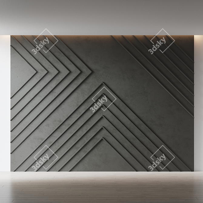 Decorative Relief Wall Panel 3D model image 2
