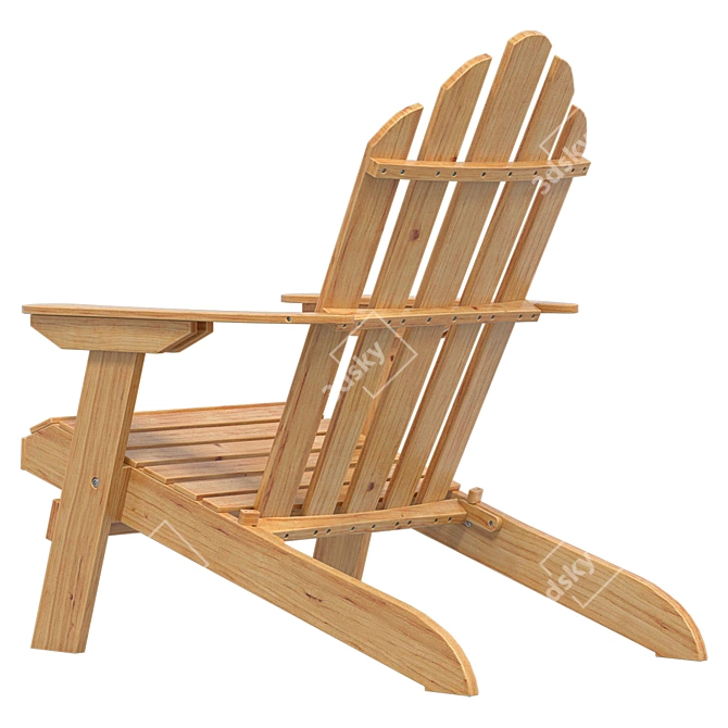 Théodore Adirondack Style Garden Chair 3D model image 3