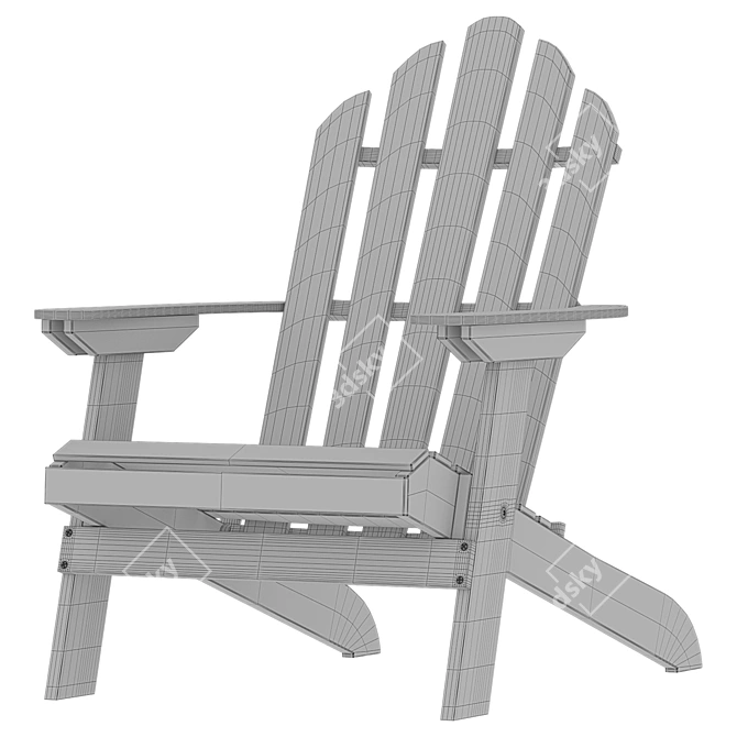 Théodore Adirondack Style Garden Chair 3D model image 5