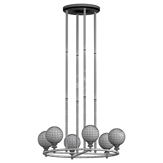 Modern Globe Pendant Light Fixture 3D model image 2