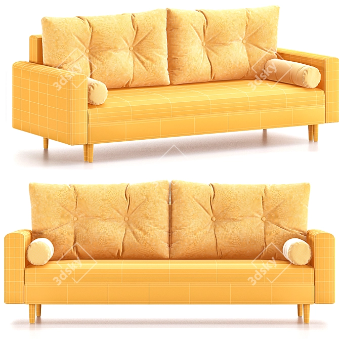 Numo Velvet Grafit Sofa Set 3D model image 3