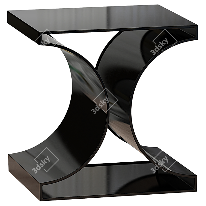 Steel Abstract End Table 24'' 3D model image 1