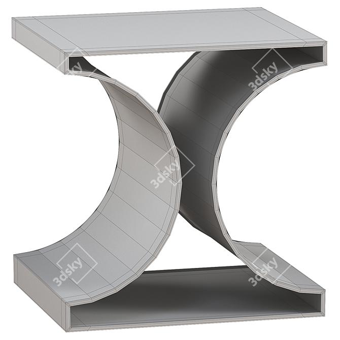 Steel Abstract End Table 24'' 3D model image 2