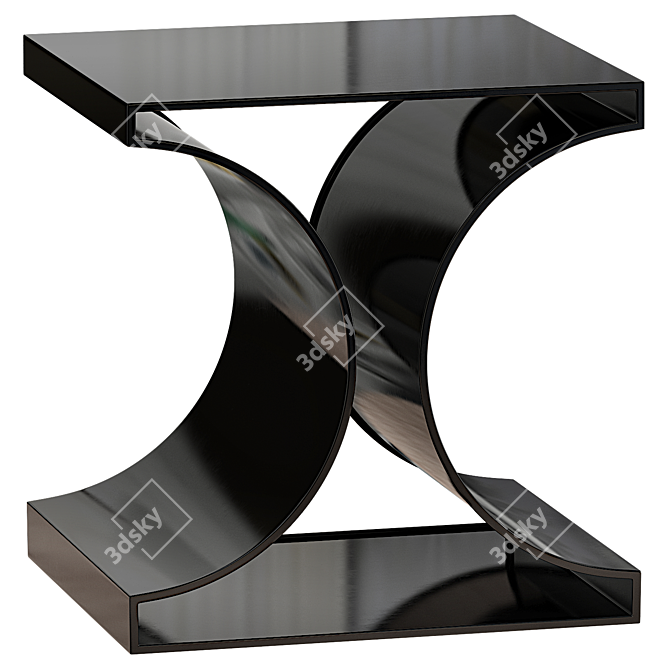 Steel Abstract End Table 24'' 3D model image 4