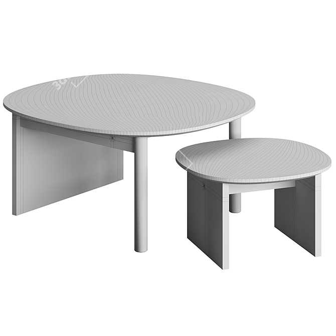 Elegant Scandinavian Design Sling Tables 3D model image 3