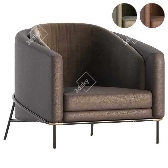 Elegant FIL NOIR Armchair Design 3D model image 1