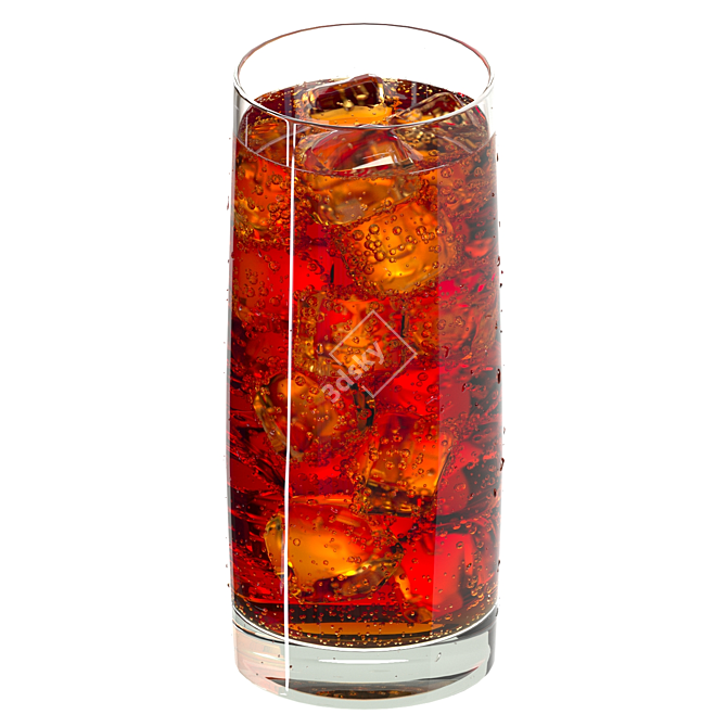 Crystal Clear Cola Glass 3D model image 1