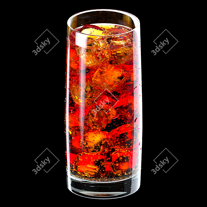 Crystal Clear Cola Glass 3D model image 2