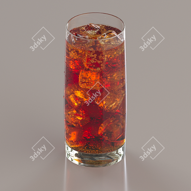 Crystal Clear Cola Glass 3D model image 4