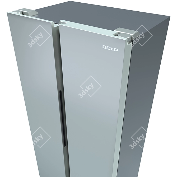 DEXP Silver Side-by-Side Refrigerator 3D model image 3