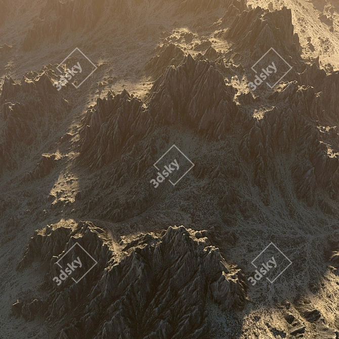 Mountain Peaks 3D Model Texture 3D model image 3