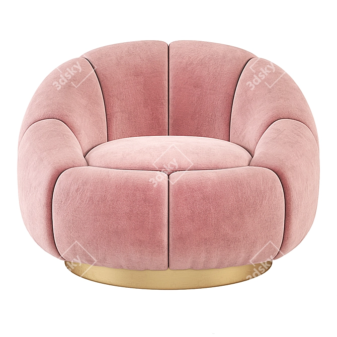 Eichholtz Inger Swivel Chair: Velvet Swivel Luxury 3D model image 3