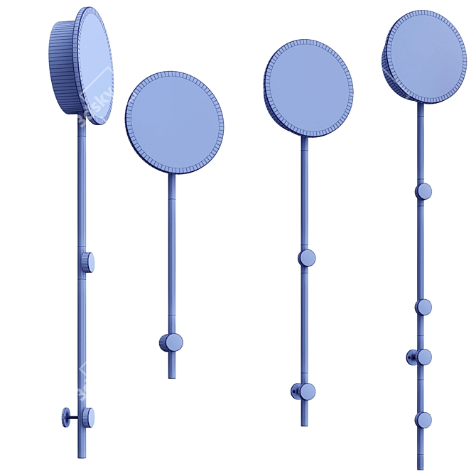 Modern Acrylic Metal Wall Lamp 3D model image 3