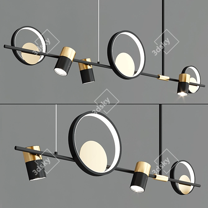 Modern Glass Lamp Basel 3D model image 2