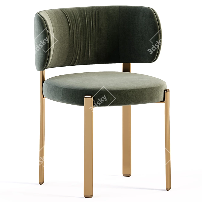 Turri Roma Designer Chair Set 3D model image 5