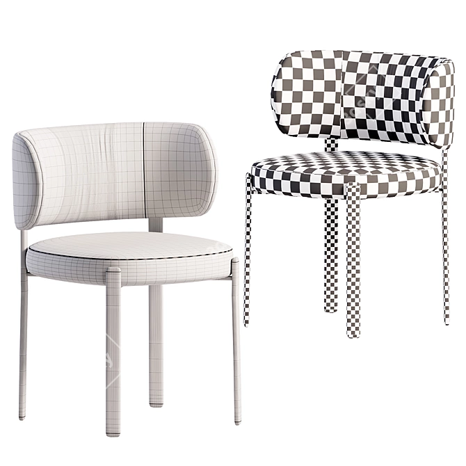 Turri Roma Designer Chair Set 3D model image 7