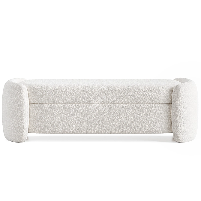 Modern Storage Bench with Dimensions 3D model image 3