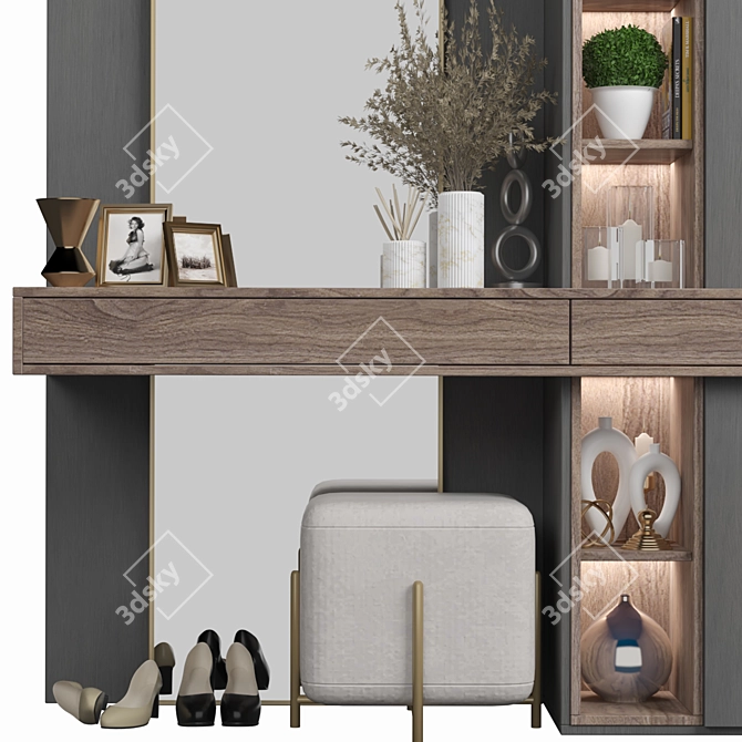 Modern Hallway Furniture Set 3D model image 3
