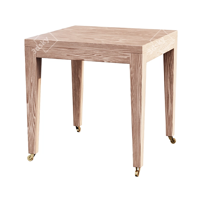 Custom Cerused Oak Square Side Table 3D model image 1