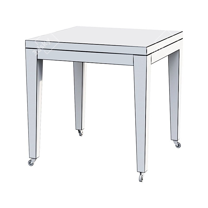 Custom Cerused Oak Square Side Table 3D model image 2