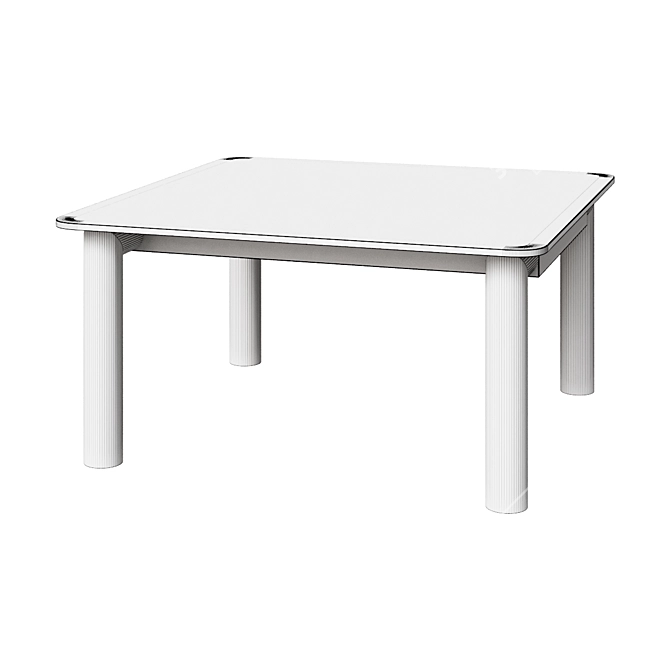 Italian Travertine Metal Table Design 3D model image 2