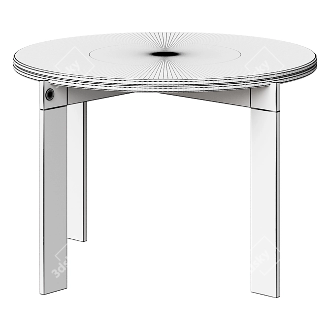 Steel Mirror Top Side Table 3D model image 2