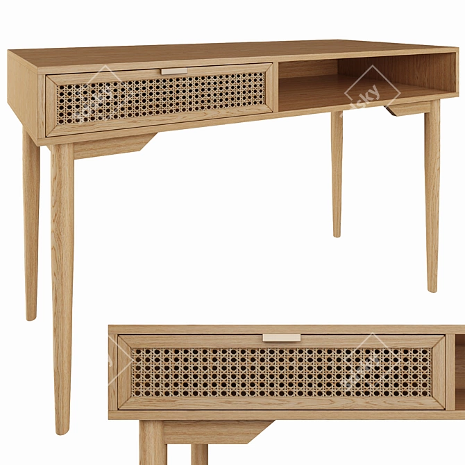 Scandinavian Style Writing Desk 3D model image 6