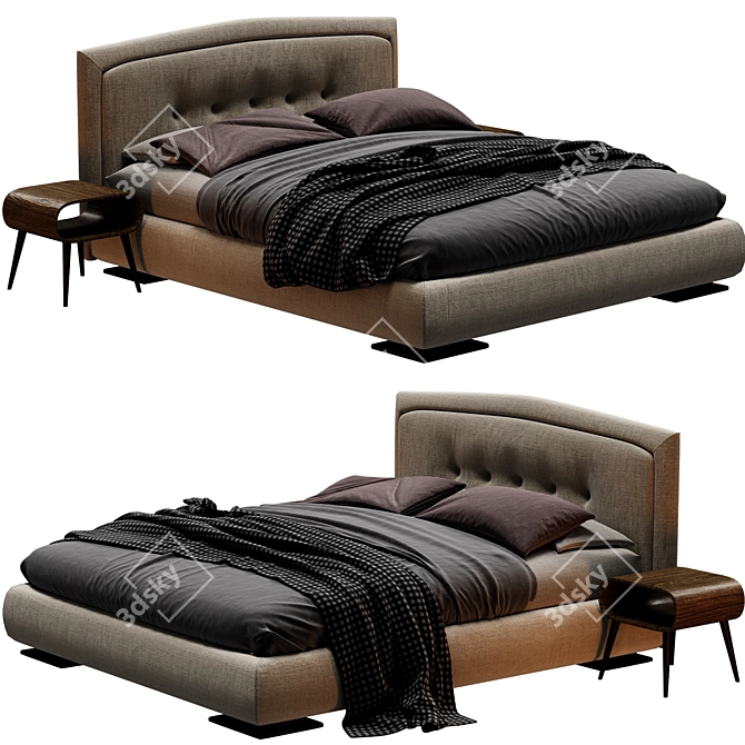 Sleek Penelope Bed Furniture 3D model image 1