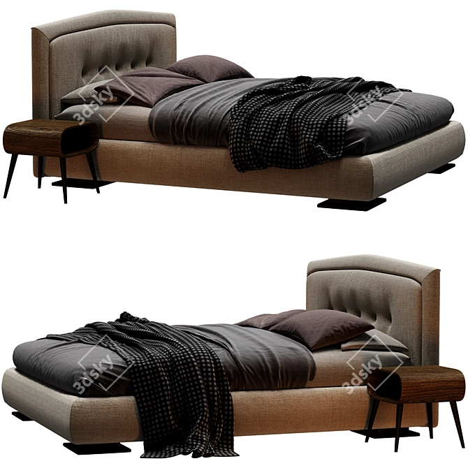 Sleek Penelope Bed Furniture 3D model image 2