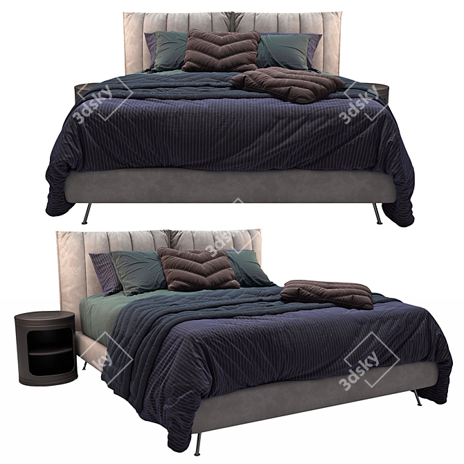 Modern Italian Ditre Italia Bed 3D model image 1