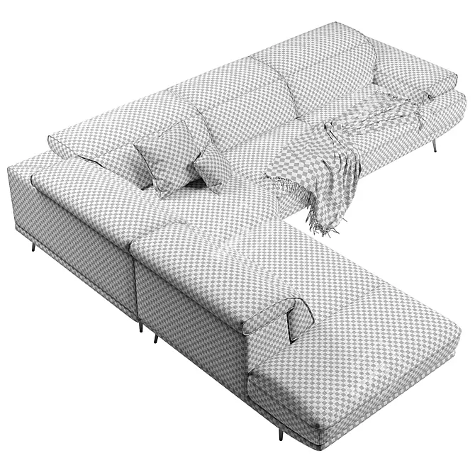 FENDA Viato Corner Sofa: Stylish Luxury 3D model image 5