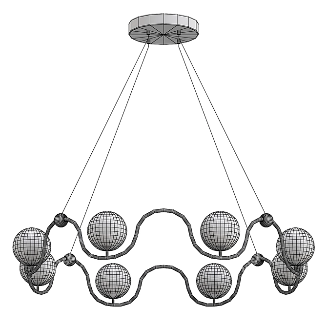 Modern Equilibrium Chandelier 3D Model 3D model image 2