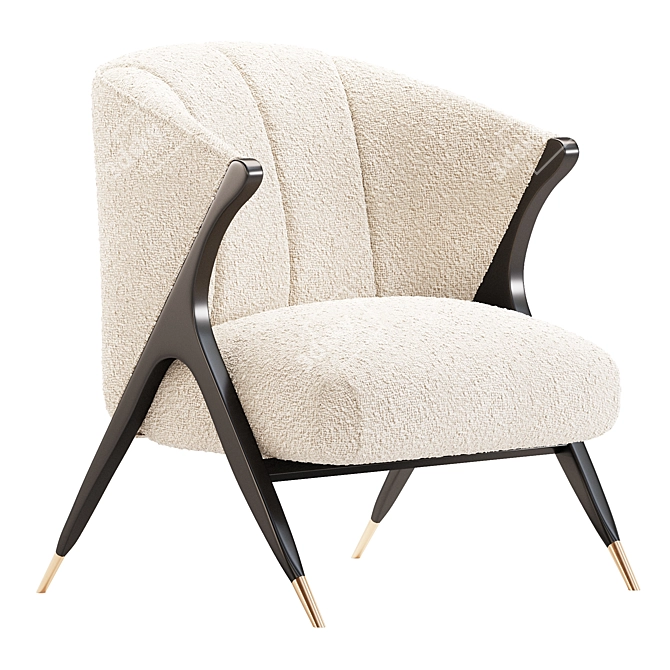 Pavone Boucle Chair: Stylish Seating 3D model image 1