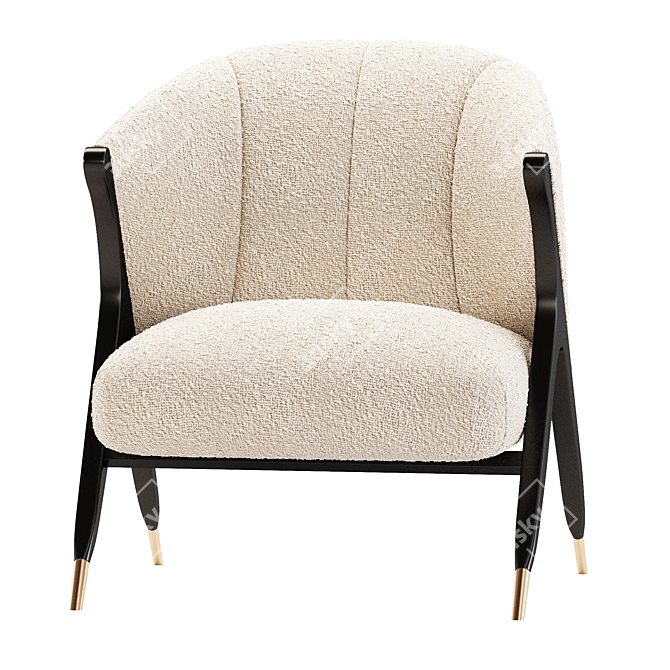 Pavone Boucle Chair: Stylish Seating 3D model image 2