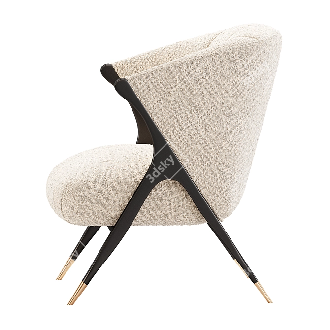 Pavone Boucle Chair: Stylish Seating 3D model image 3