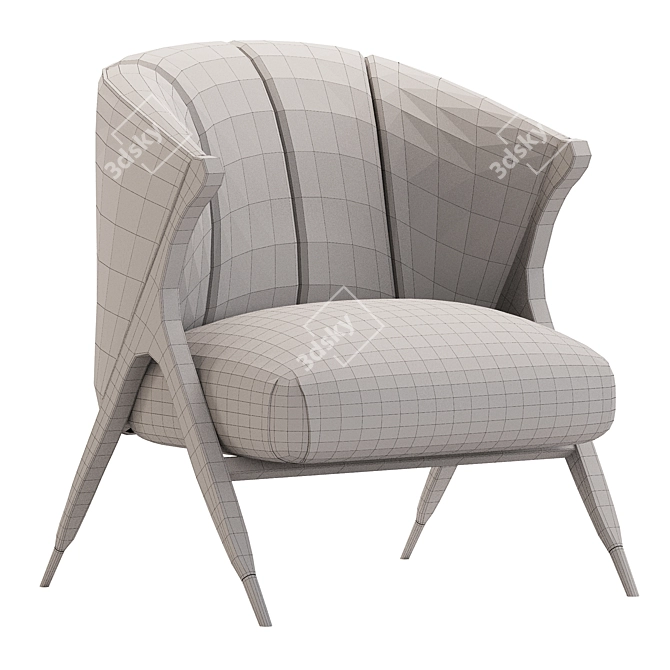 Pavone Boucle Chair: Stylish Seating 3D model image 5