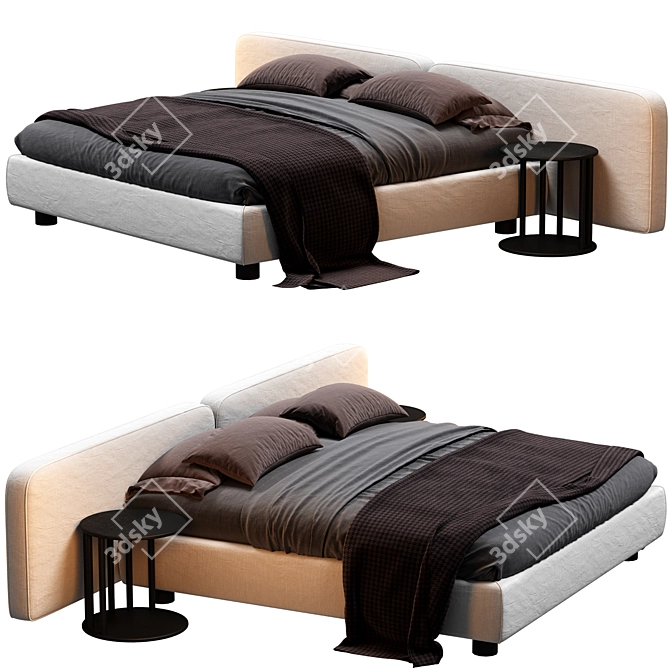 Italian Luxury Corsocomo Bed 3D model image 2