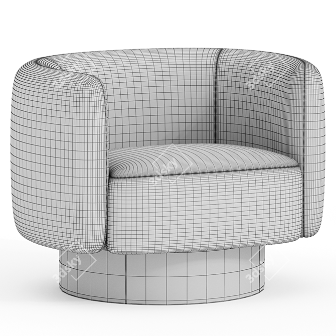 Luxurious Atlantis Moss Swivel Chair 3D model image 2