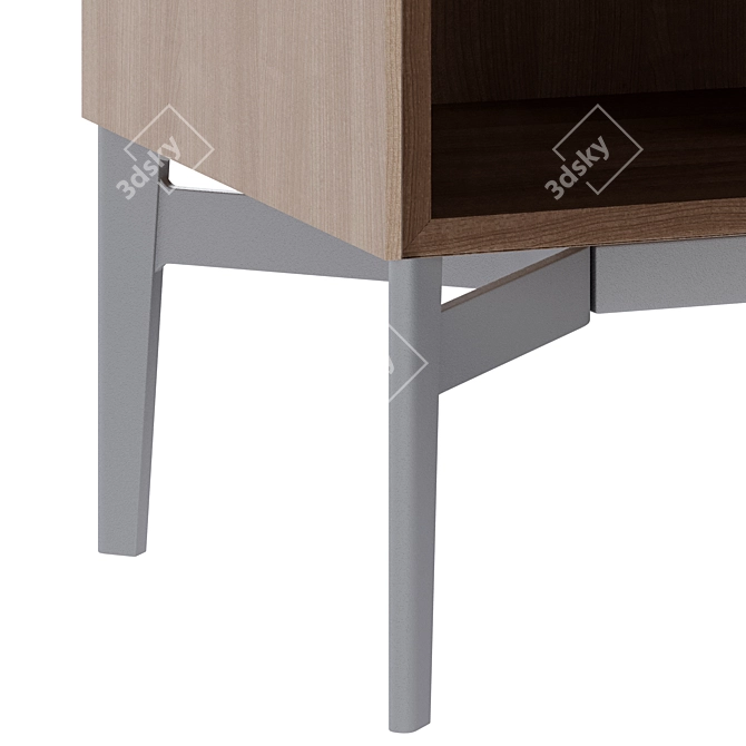 Poliform Wood Glass Display Cabinet 3D model image 4